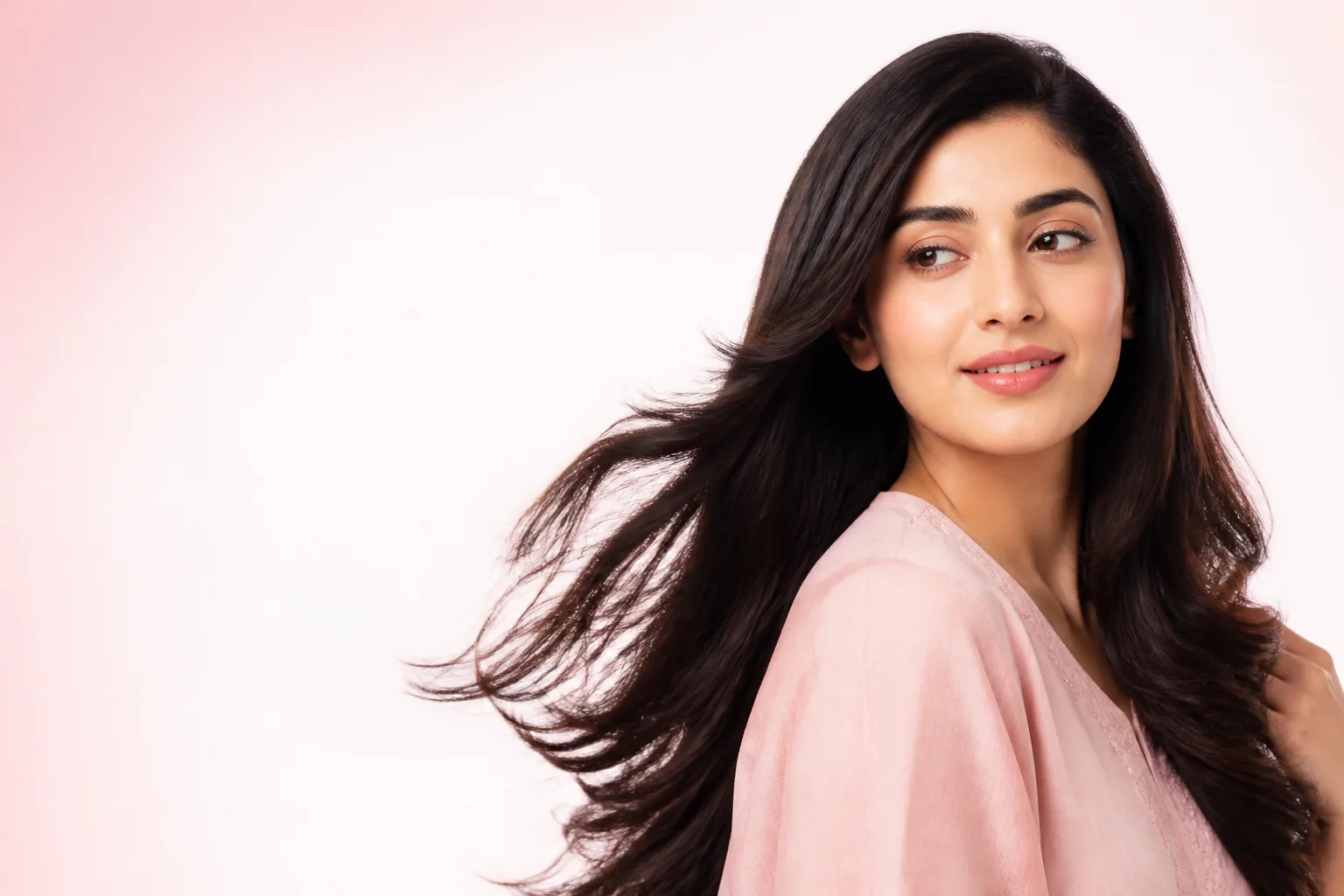 Woman with healthy, glossy hair